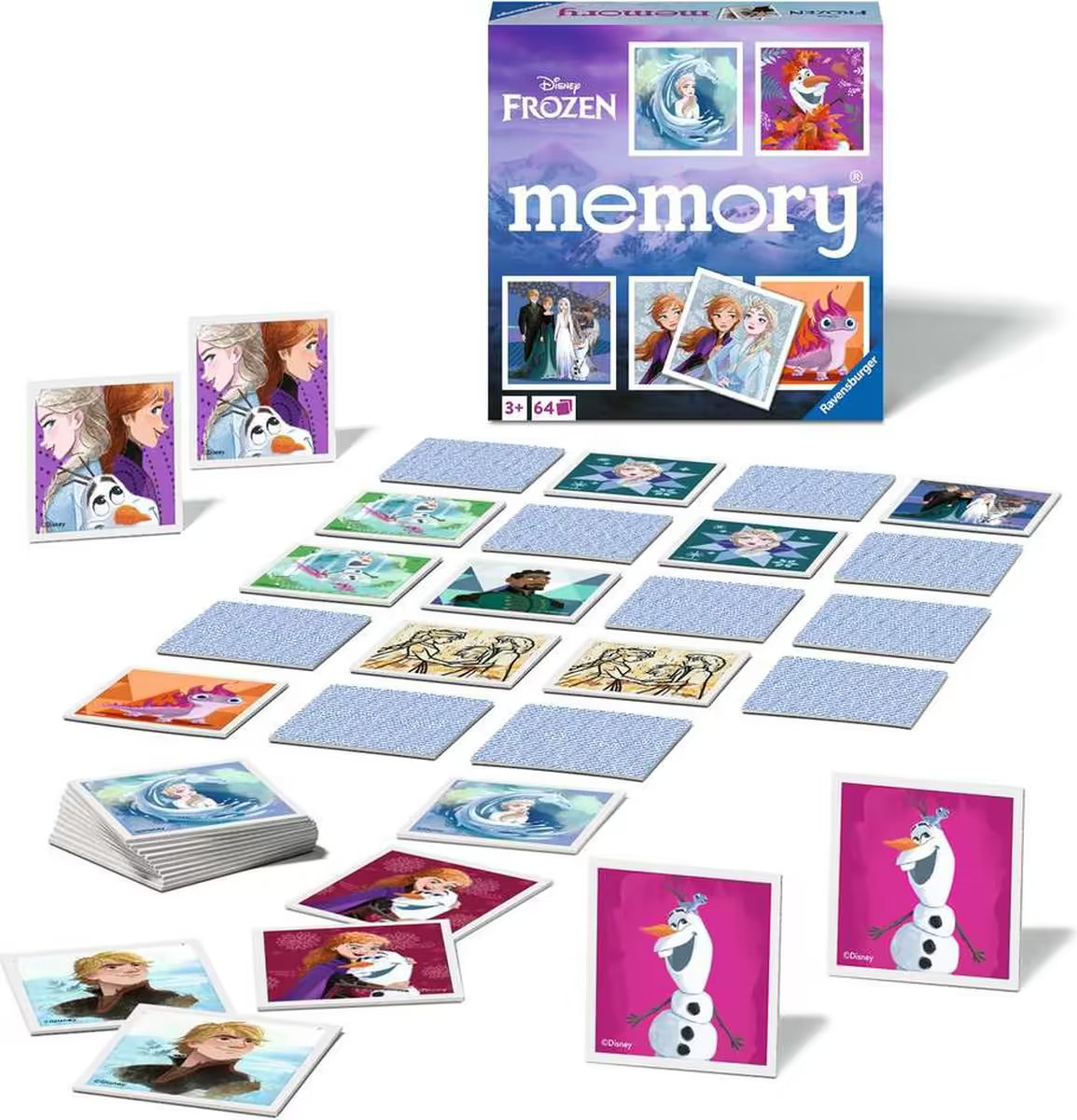 Disney Frozen memory kaartspel van Ravensburger, kleurrijk educatief speelgoed voor kinderen vanaf 3 jaar.
