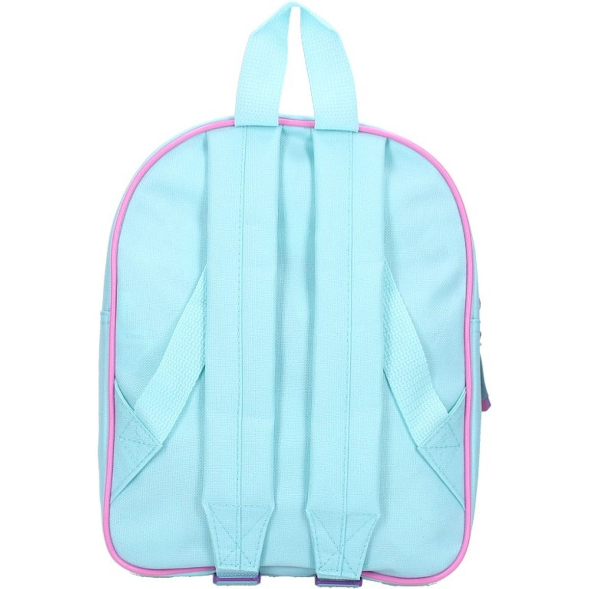 Gabby's Dollhouse kinderrugzak achterzijde, verstelbare schouderbanden, lichtblauwe kinder rugtas voor school