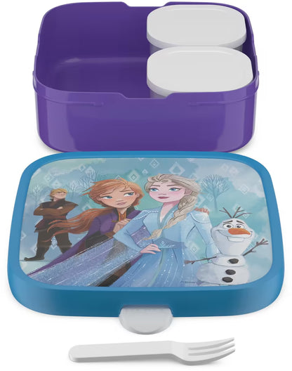Grote Frozen lunchbox van Mepal met uitneembare Bento-bakjes en vorkje, perfect voor kinderen en peuters.