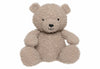 Grote teddybeer van Jollein in Olive green stof op witte achtergrond, dikke knuffel en mooi kraamcadeau.