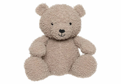 Grote teddybeer van Jollein in Olive green stof op witte achtergrond, dikke knuffel en mooi kraamcadeau.
