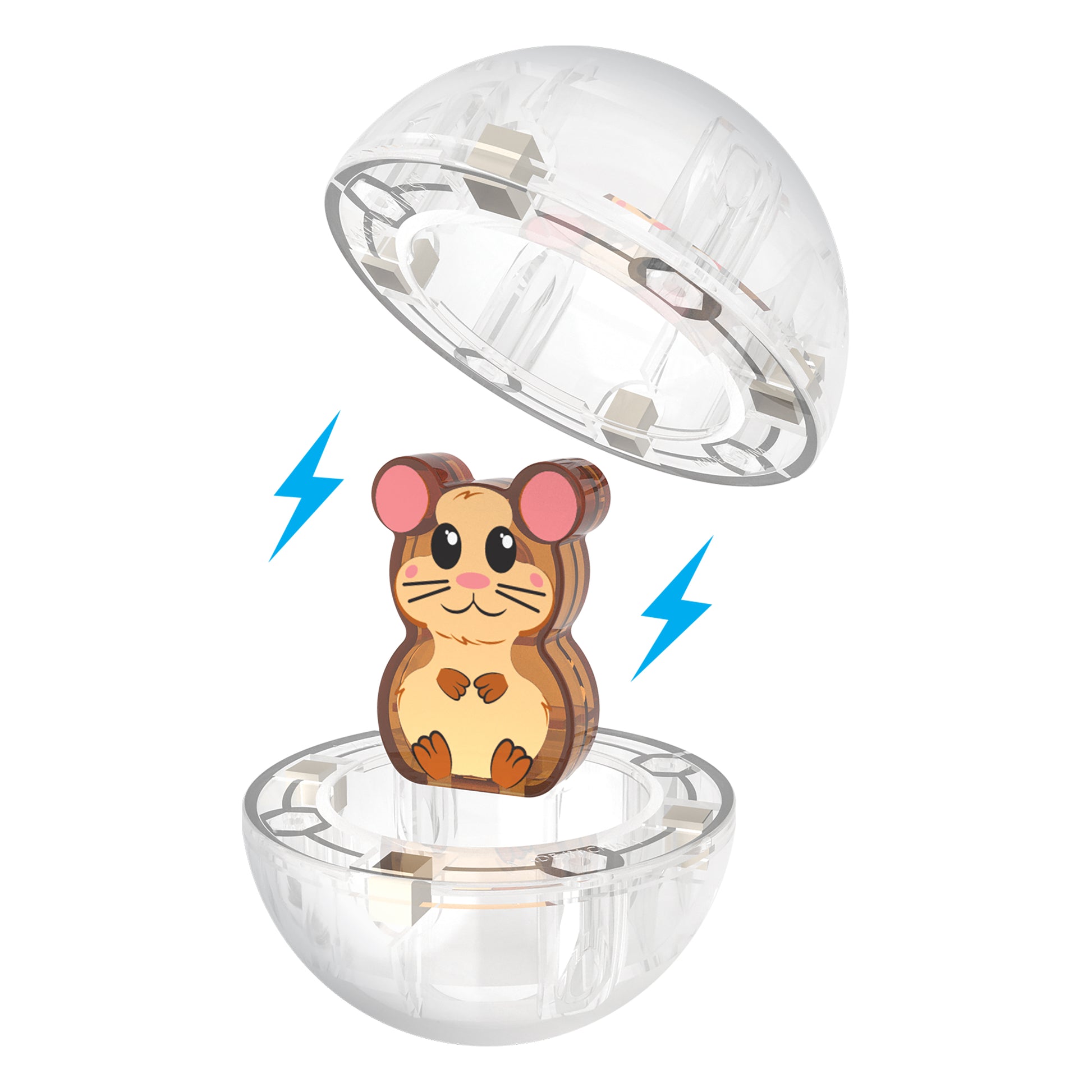 Hamster Ball transparant met hamster figuur, magnetisch speelgoed onderdeel van Magna-Tiles set