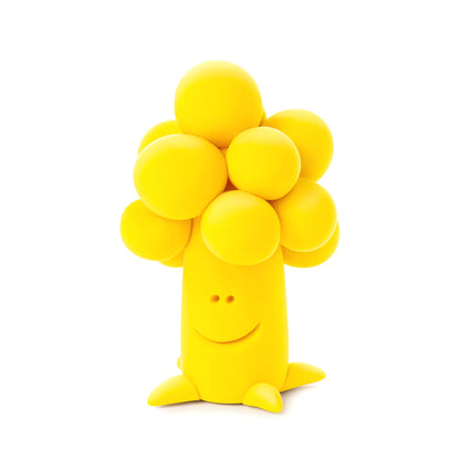 Gele fantasieboom uit Hey Clay Advent Calender 2025, kleurrijk boetseerklei speelgoed en creatief kerstcadeau idee.