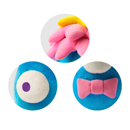 Hey Clay alien knuffel Hipster detailfoto's, zachte pluche textuur met strikje en uniek monsterkarakter