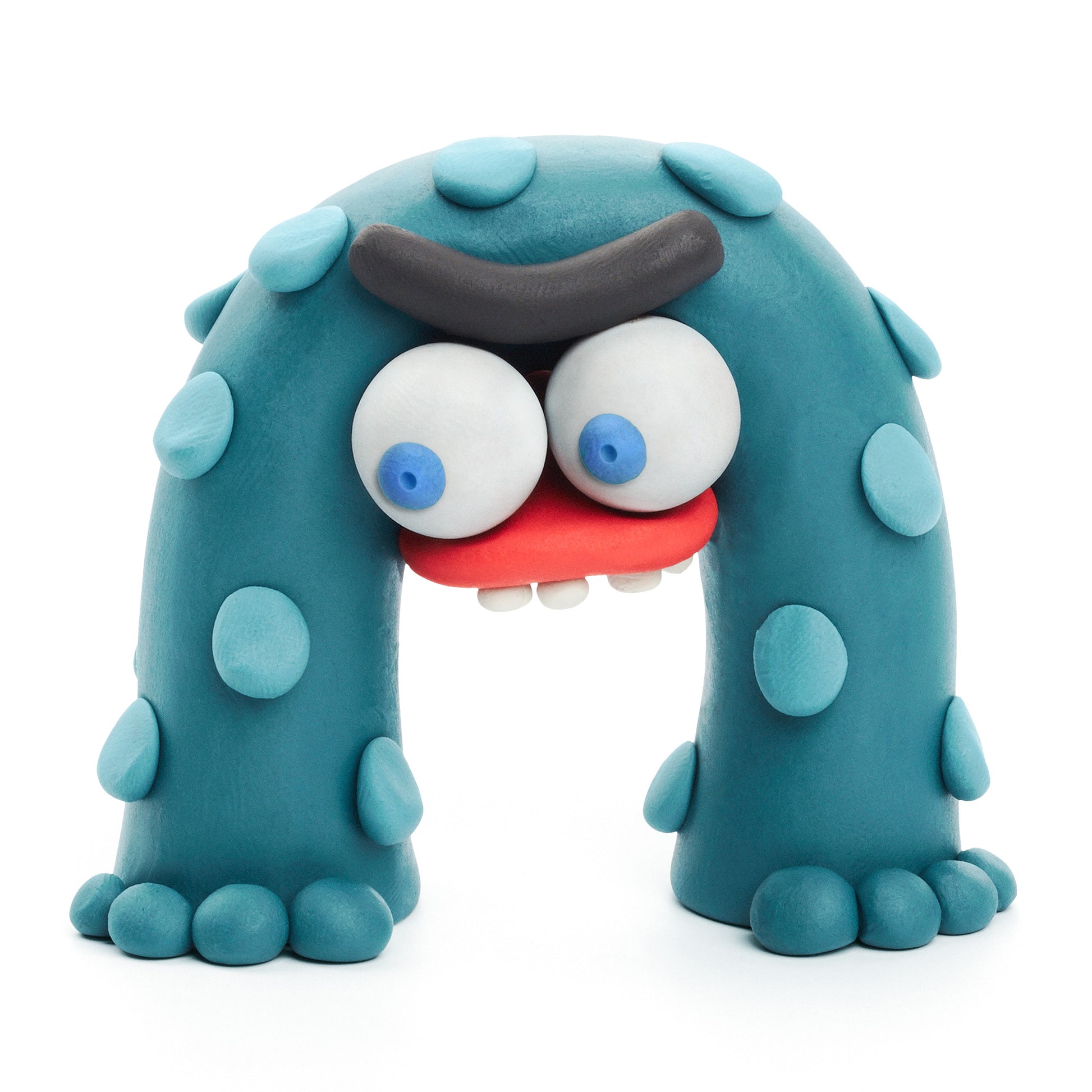 Hey Clay Aliens groene alien Bigfoot met grote ogen en rode tong voorkant detail boetseerklei