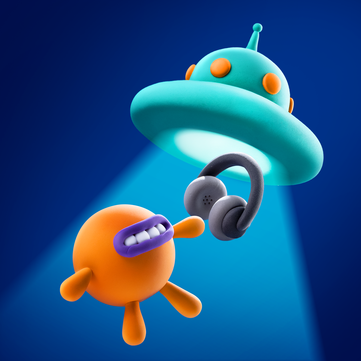 Hey Clay Aliens UFO scène met alien Muzon en vliegende schotel creatief boetseerklei speelgoed