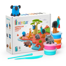 Hey Clay Australian Animals boetseerklei set met 15 potjes, gereedschap en gekleurde Australische dieren
