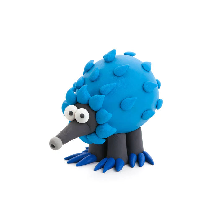 Blauw-grijze mierenegel van Hey Clay boetseerklei uit de Australian Animals set, educatief speelgoed en klei ideeën voor kinderen.