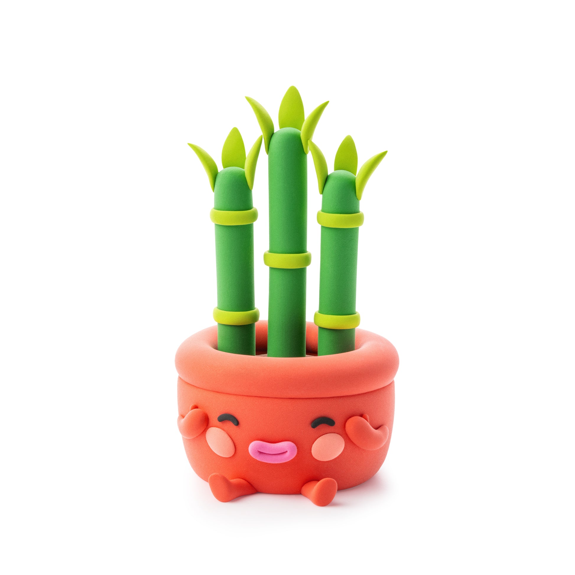 Hey Clay bamboe plantenvriend van boetseerklei in rood potje, klei ideeën voor creatief speelgoed