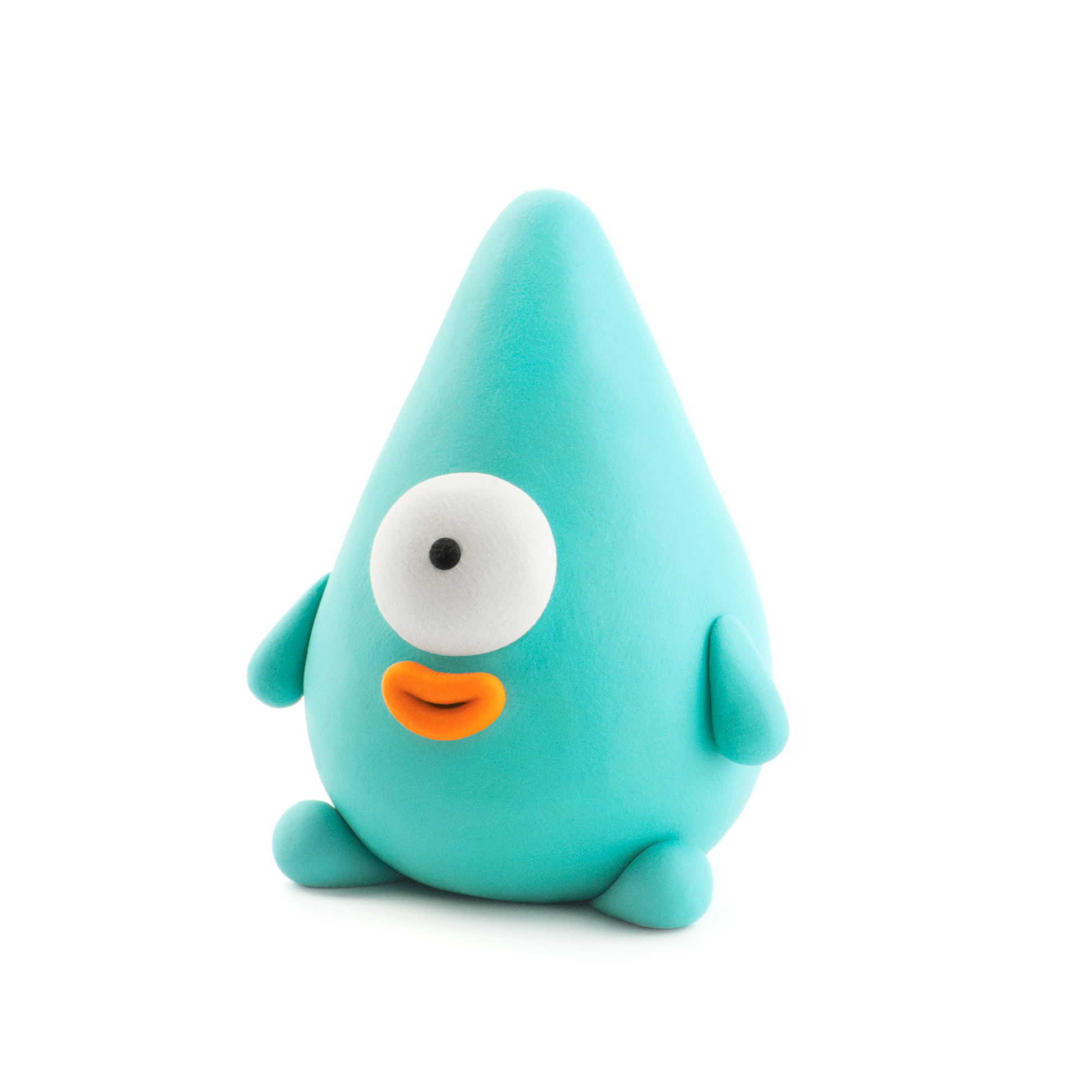 Hey Clay boetseerklei detail turquoise druppelfiguur met oranje snavel voor creatief kleien