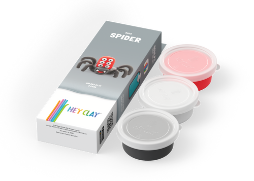 Hey Clay Spider - Spin - 3 potjes boetseerklei