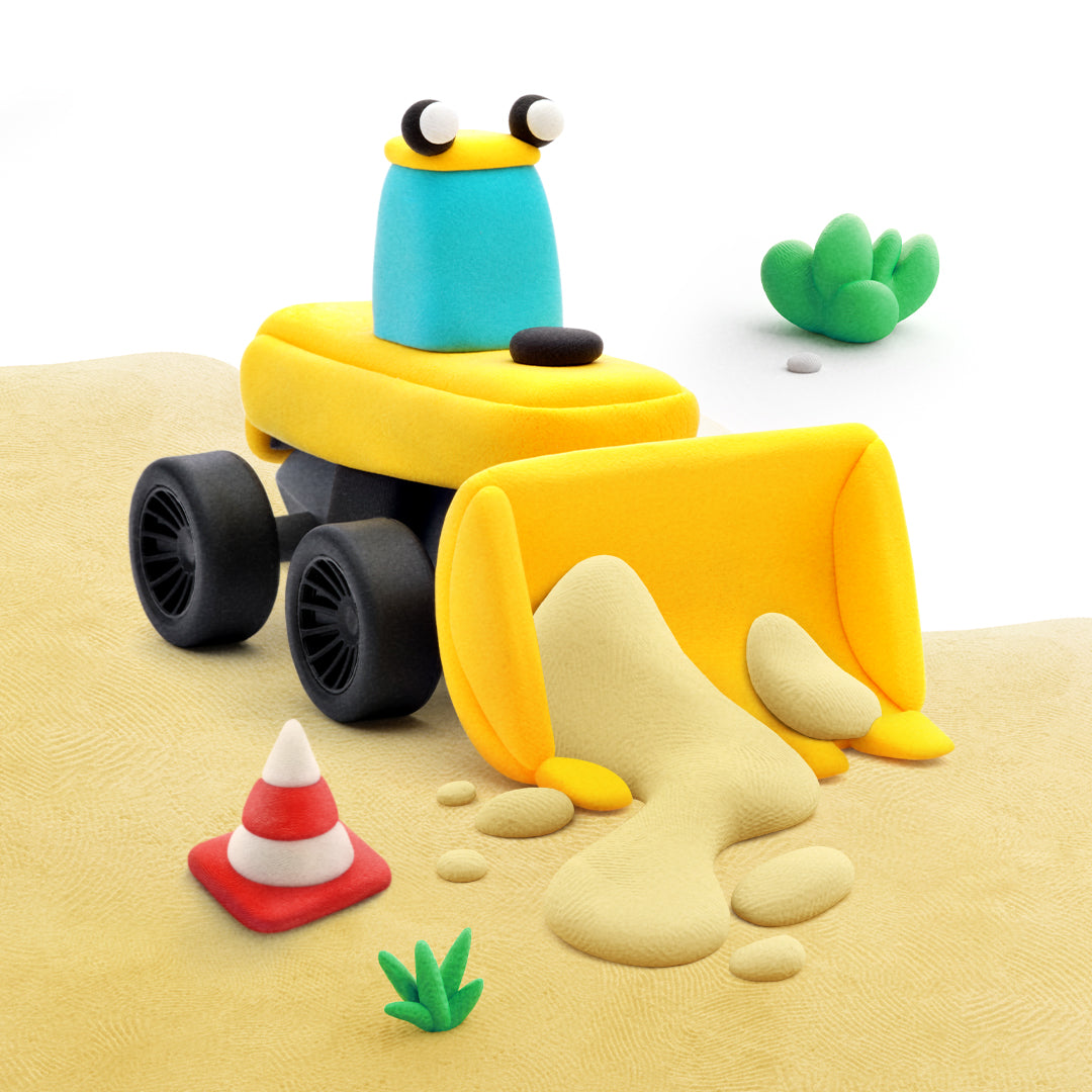 Hey Clay bulldozer boetseerklei met schep - gele Construction Vehicles speelgoed voor kleien kids