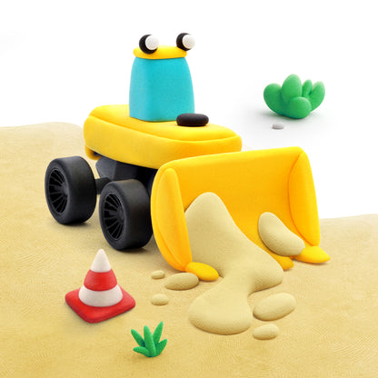 Hey Clay bulldozer boetseerklei met schep - gele Construction Vehicles speelgoed voor kleien kids