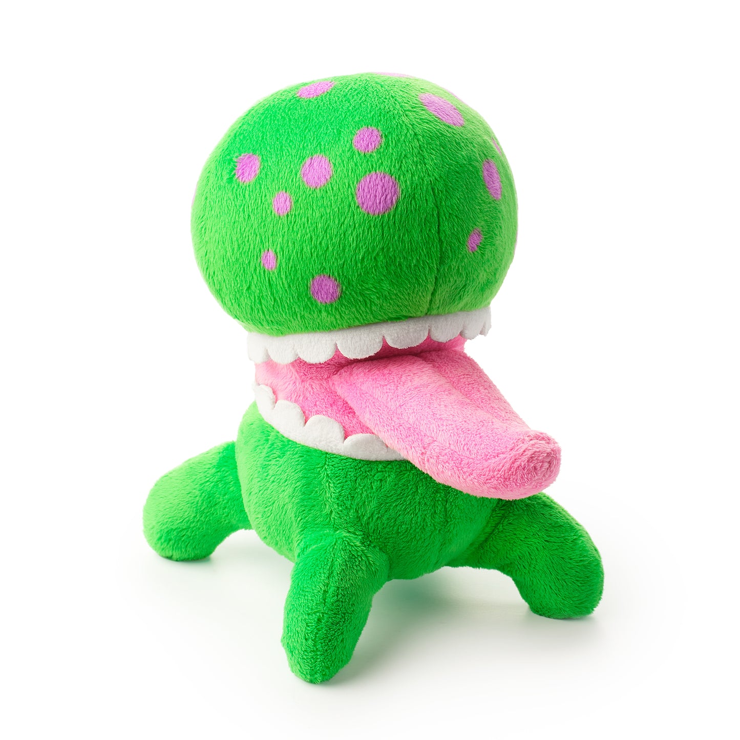Hey Clay Burger alien knuffel in groen met roze stippen, open mond en zachte pluche voor kinderen