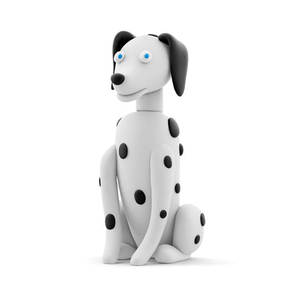 Hey Clay dalmatier hond van boetseerklei met zwarte vlekken, staand, wit speelgoed voor kinderen