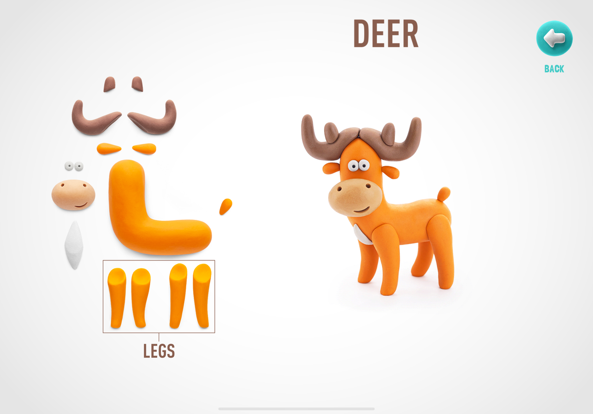 Hey Clay Deer boetseerklei onderdelen en afgewerkt hert speelgoed voor creatieve kinderen