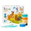 Hey Clay Dog Story speelgoedset met 15 potjes boetseerklei, sculpting tools en kleifiguren, leuk om te kleien voor kinderen.
