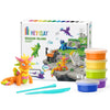 Hey Clay Dragon Island voorkant verpakking met 15 potjes boetseerklei en gemaakte draken speelgoed
