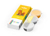 Hey Clay Horse boetseerklei set met gele verpakking en 3 potjes klei in oranje, geel en grijs