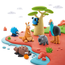 Hey Clay Australian Animals 12 potjes boetseerklei landschap met koala, kangoeroe en baobabboom klei ideeën