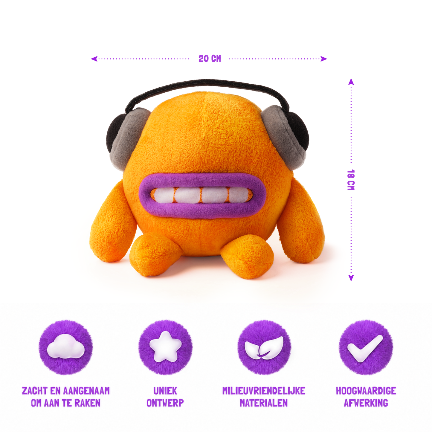 Hey Clay monster knuffel 20cm afmetingen met milieuvriendelijke materialen - educatief speelgoed