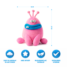 Hey Clay knuffel Terry afmetingen 16x27 cm met productkenmerken sensorisch educatief speelgoed