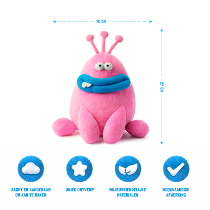 Hey Clay knuffel Terry afmetingen 16x27 cm met productkenmerken sensorisch educatief speelgoed