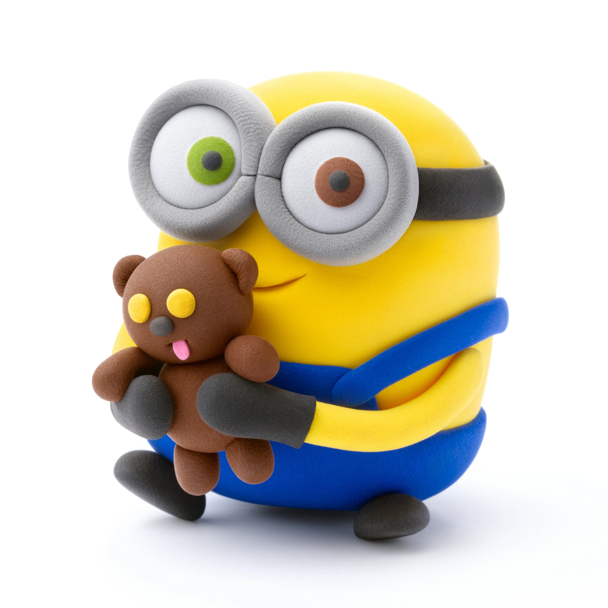 Hey Clay Minion Bob knuffelt teddybeer Tim, schattig boetseerklei figuur als speelgoed voor kinderen