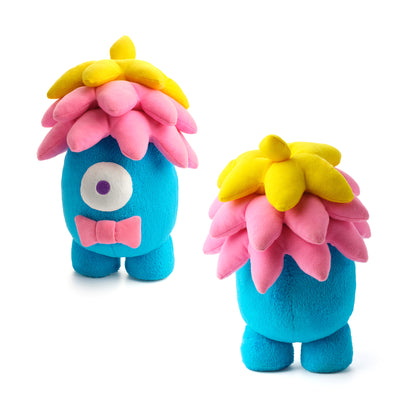 Hey Clay monster knuffel Hipster voorkant en achterkant, kleurrijk kindercadeau met pluche materiaal