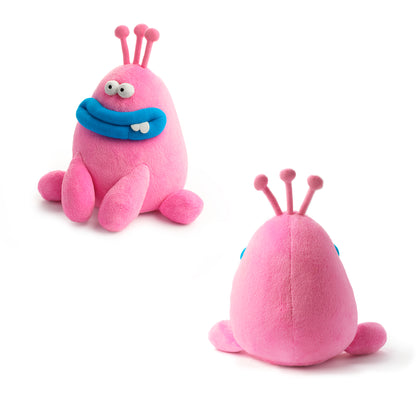 Hey Clay monster knuffel Terry voor- en achterkant roze pluche kraamcadeau kindercadeau