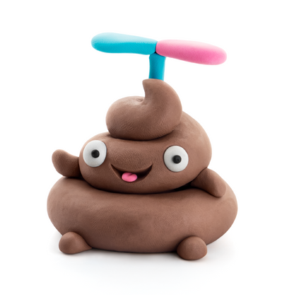 Hey Clay Poop Oops bruin poepfiguur met propeller, grappig boetseerklei speelgoed voor kinderen