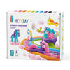 De Hey Clay Unicorns Eenhoorn-set bevat regenboog-eenhoornvormen en 15 potjes voor creatieve ontwikkeling.