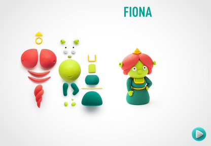 Hey Clay Shrek Fiona boetseerklei onderdelen en complete prinses figuur met kleurrijke accessoires
