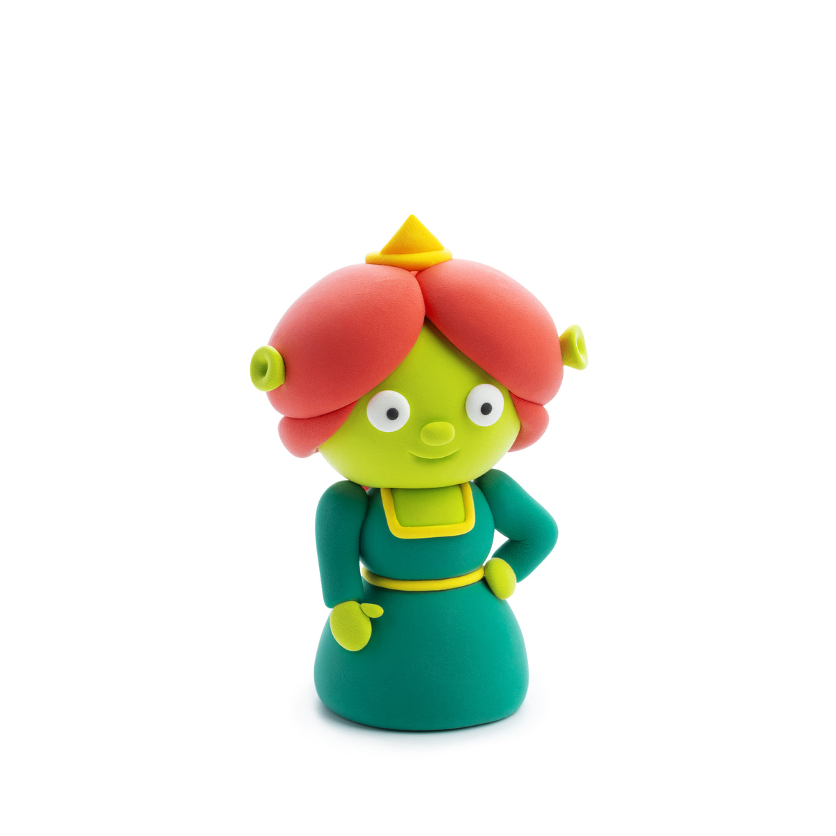 Hey Clay Shrek prinses Fiona figuur van kleurrijke boetseerklei met groene huid en rode haar