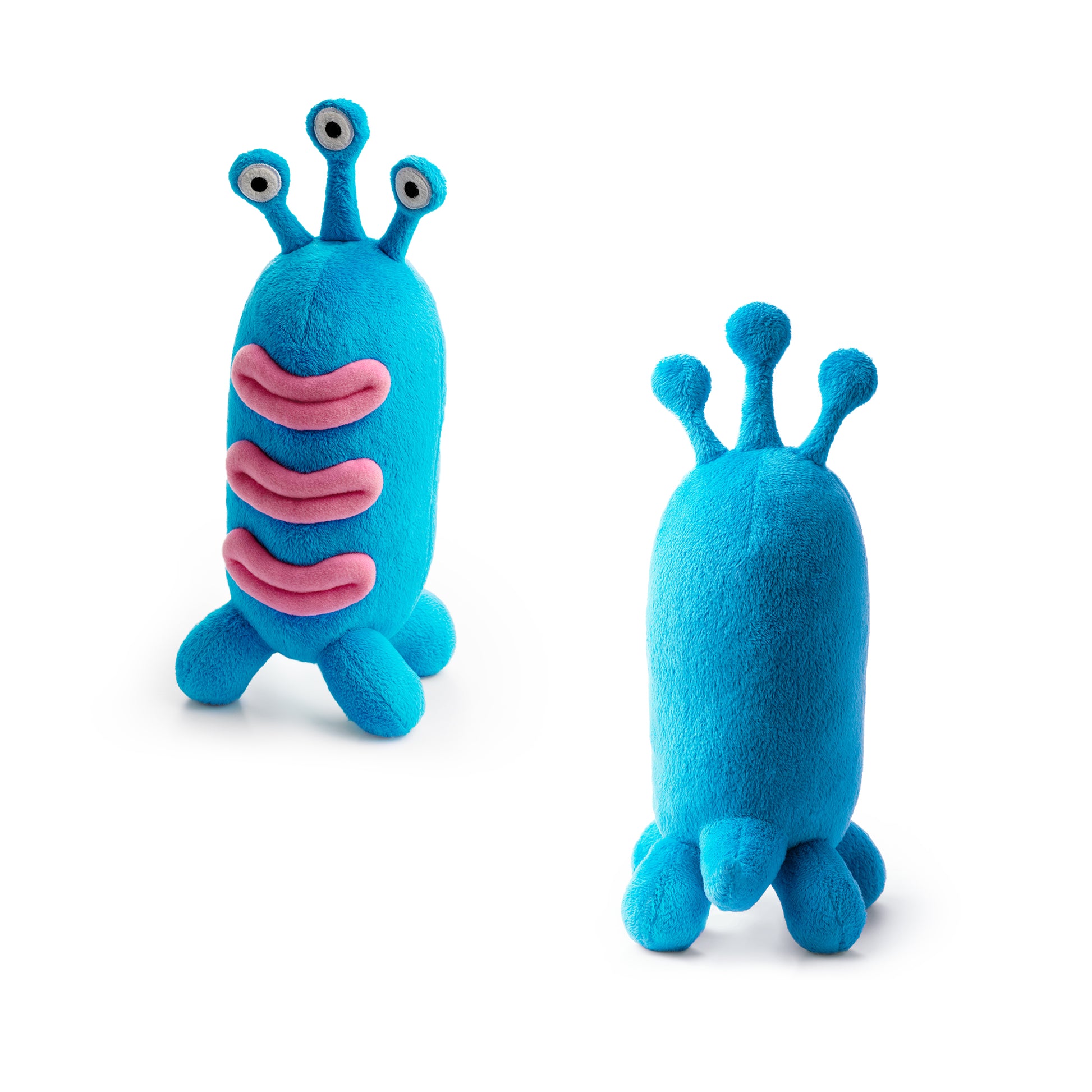 Hey Clay alien knuffel Trio voor- en achterzijde, blauw kindercadeau speelgoed met uniek ontwerp