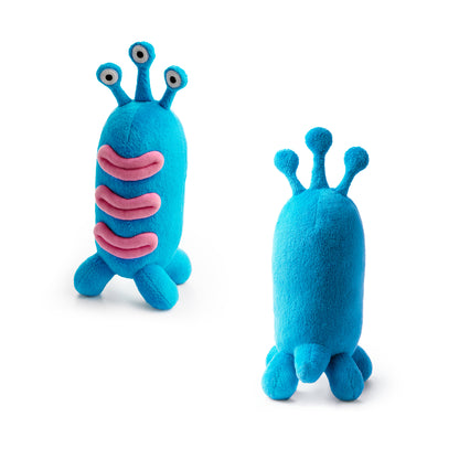 Hey Clay alien knuffel Trio voor- en achterzijde, blauw kindercadeau speelgoed met uniek ontwerp