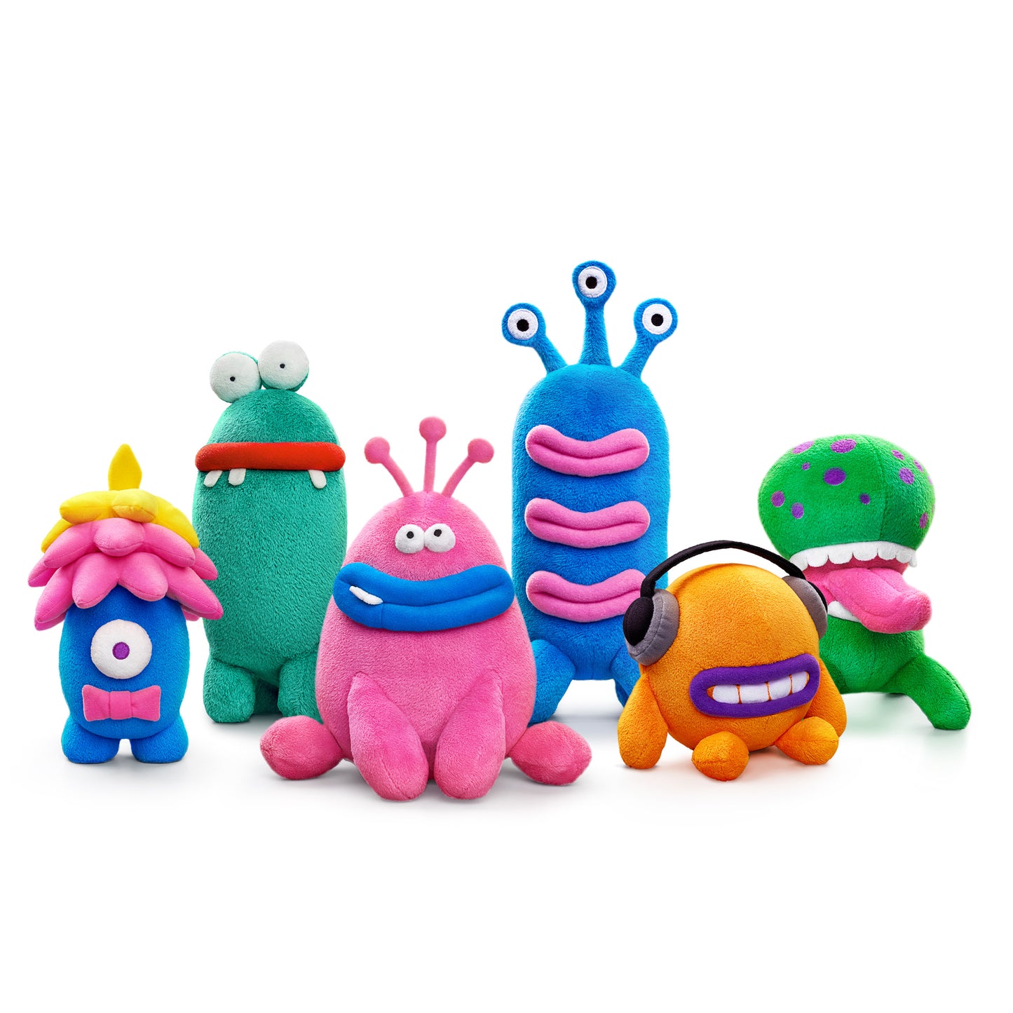Alle 6 de gave Hey Clay knuffels bij elkaar te zien om te verzamelen