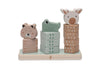 Complete houten stapeltoren van Jollein met drie jungle dieren, ideaal als baby cadeau of peuter speelgoed.