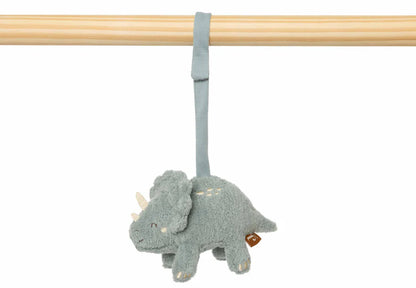Zachte groene dinosaurusknuffel van Jollein Roarsome babygym speeltjes, leuk baby cadeau of speelgoed.