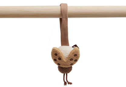 Zachte vlinderknuffel in naturel tint uit Jollein Spring Garden babygym speeltjes, perfect baby speeltje.