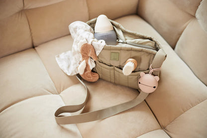 Beige Jollein babytas met Speendoekje Deepsea Sea Horse zeepaardje en accessoires voor onderweg.