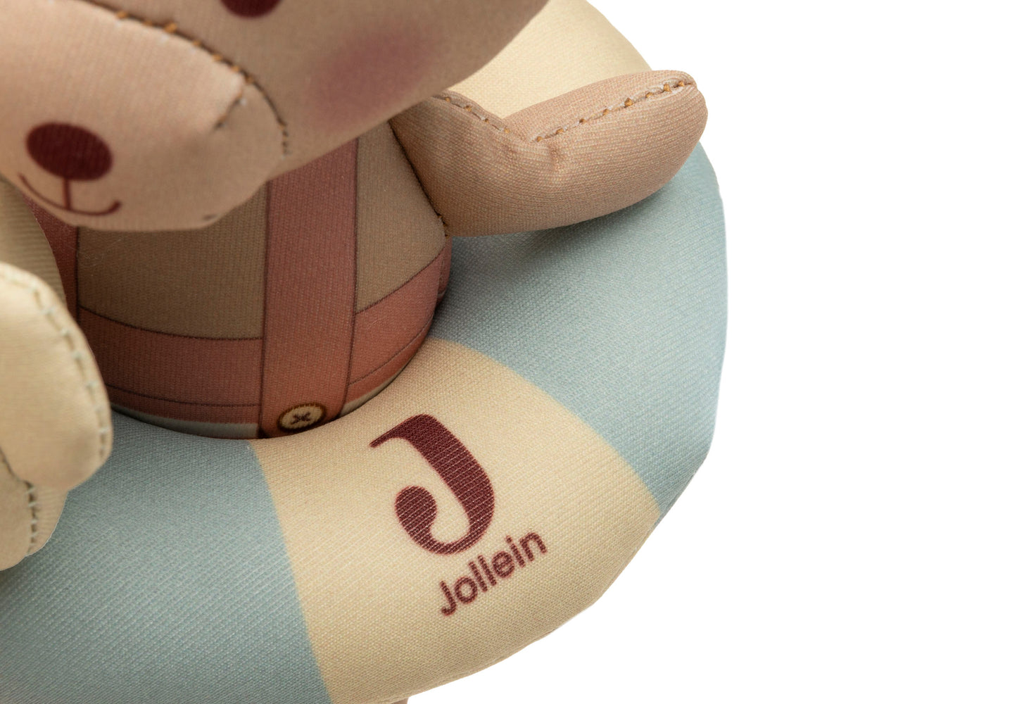 Jollein Badpop detailfoto met logo op zwemband, badspeelgoed 1 jaar geschikt voor waterspel