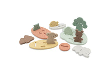 Jollein Badspeelset Foam Kangaroots met schattige dieren en gekleurde puzzelstukken in zachte tinten