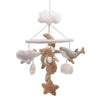 Volledige Jollein Boxmobiel Deepsea aan houten arm, met zeedieren als baby speelgoed voor boven de wieg.