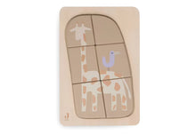 Jollein Houten puzzel Jungle Jambo Giraffe in houten frame, educatief peuter speelgoed ideaal als kraamcadeau.