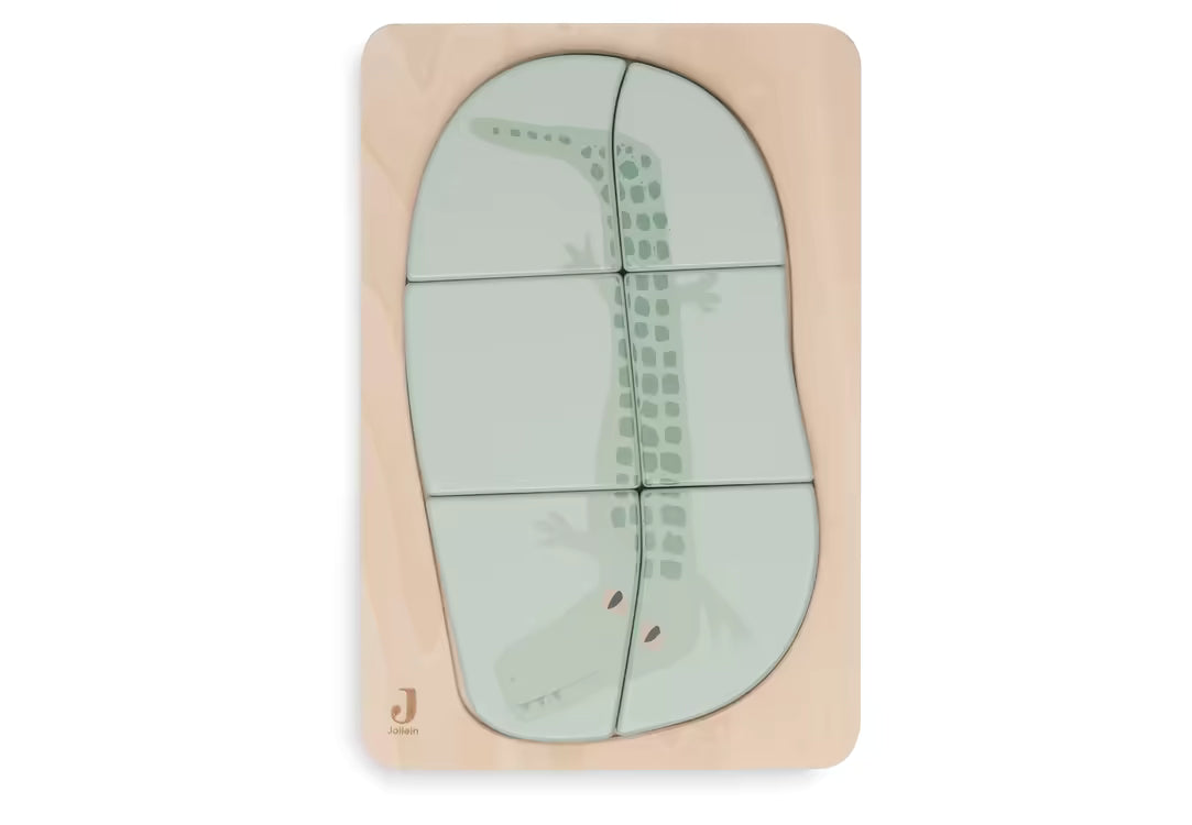 ollein Houten puzzel krokodil Jungle Jambo inlegpuzzel, educatief speelgoed hout voor baby cadeau.