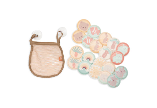 Jollein Kangaroots badmemory complete set met schattige dieren en opbergnetje voor peuters