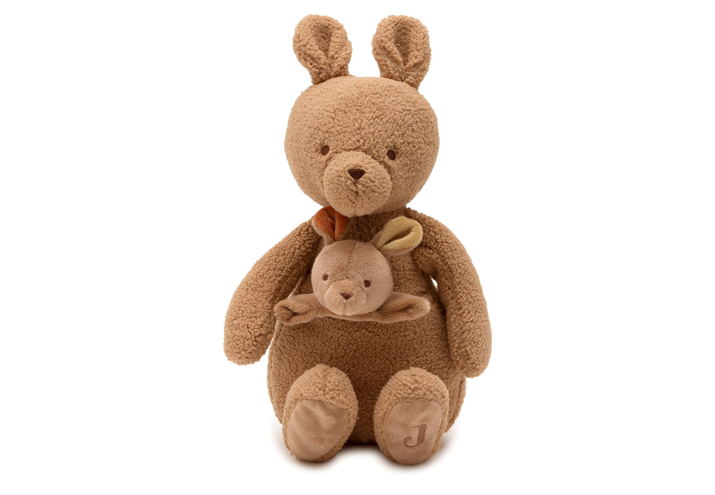 Jollein Knuffel Kangaroots hero foto, kangoeroe knuffel camel teddy met joey, uniek kraamcadeau baby