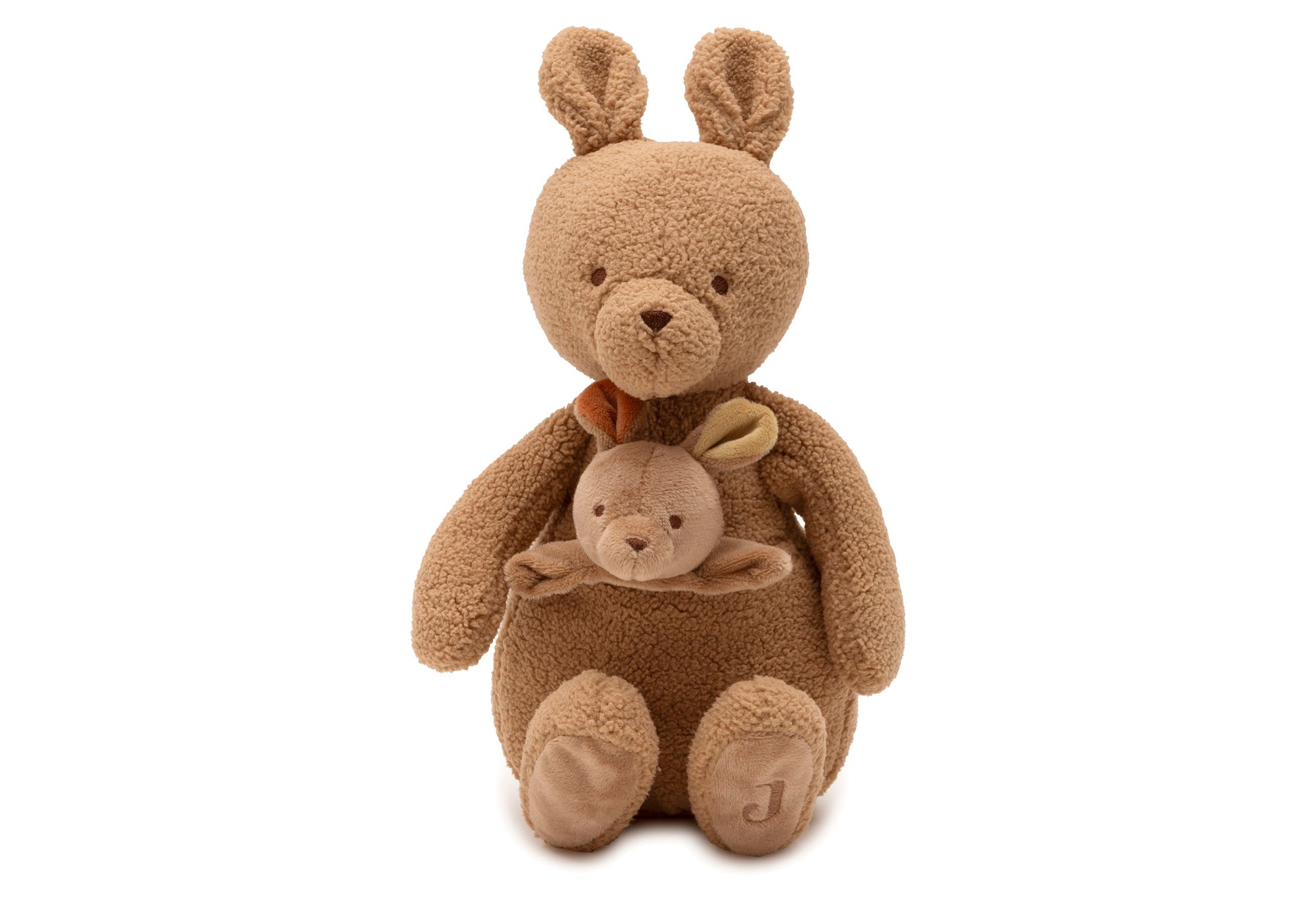 Jollein Knuffel Kangaroots hero foto, kangoeroe knuffel camel teddy met joey, uniek kraamcadeau baby