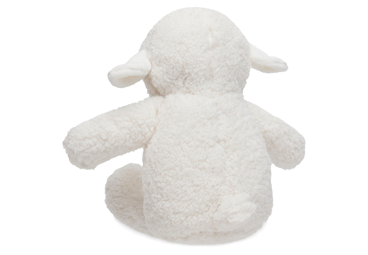Jollein knuffel lamb achterkant, wit pluche baby cadeau met textuur voor tactiele stimulatie